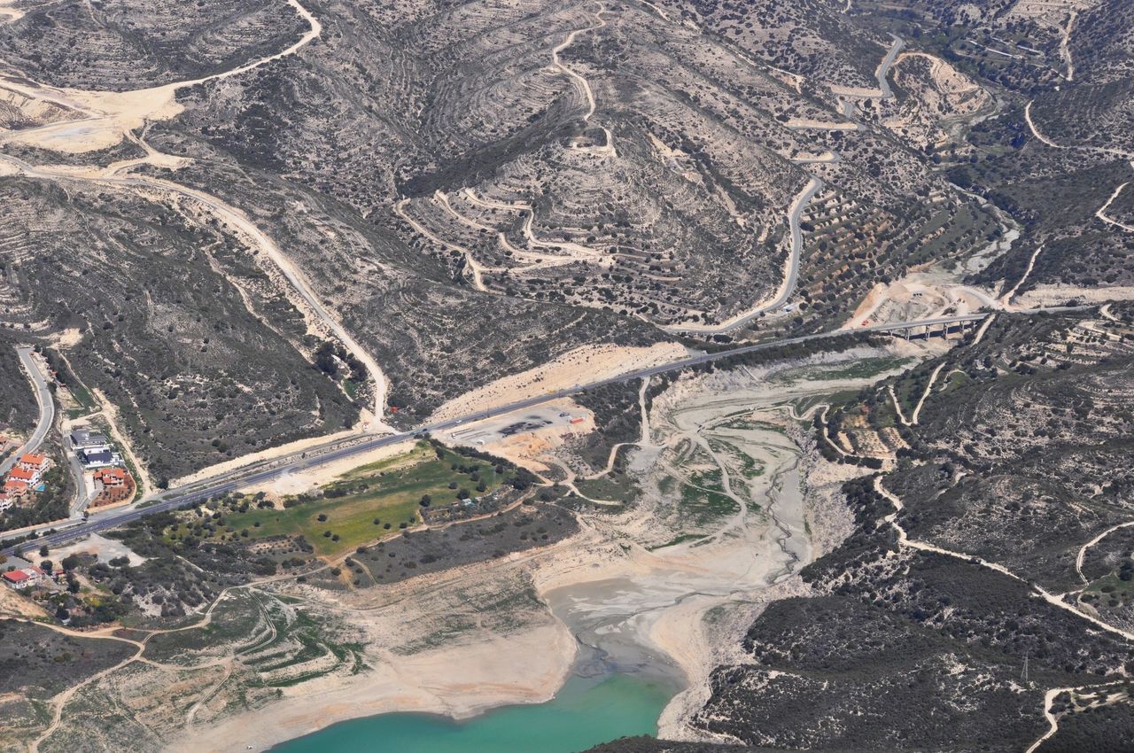 Kouris Dam and the surrounding valley near Limassol, Cyprus. Archive photograph: maristos / Shutterstock.