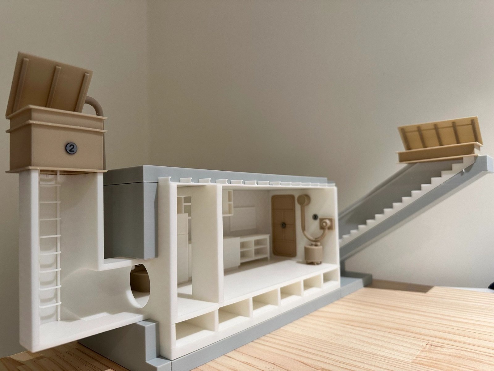 CBSS bunker scale model: cross-section